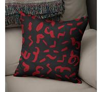 Bonamaison Fodera per Cuscino Rosso nero Cotone e Copricuscini Federa per Divano Casa Soggiorno Camera da Letto Decorazione Interni ed Esterni, Dimensioni: 43x43 - Prodotta in Turchia