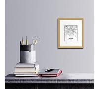 Bonamaison Mappa della città di Milan, Italy 25x30 Cm, decorazione moderna di arte della parete - Progettata e prodotta in Turchia