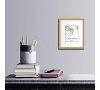Bonamaison Mappa della città di Rio de Janeiro, Brazil 25x30 Cm, decorazione moderna di arte della parete - Progettata e prodotta in Turchia