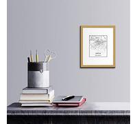 Bonamaison Mappa della città di Sofia, Bulgaria 25x30 Cm, decorazione moderna di arte della parete - Progettata e prodotta in Turchia