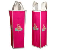 Bonamaison Stampato Digitale Borsa per vino, Borsa Porta Vino in 50% Cotone - 50% Poliestere, Sacchetto di Vino e Champagne, 1 Pezzo, Dimensioni: 31 x 9 cm