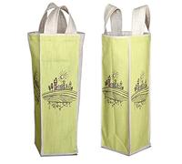 Bonamaison Stampato Digitale Borsa per vino, Borsa Porta Vino in 50% Cotone - 50% Poliestere, Sacchetto di Vino e Champagne, 1 Pezzo, Dimensioni: 31 x 9 cm