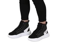 Bonamaison Stivali da Uomo, Nero-Bianco, Allacciare, Poly Base, Dimensioni: 3-4 Cm, Similpelle, Impermeabile e Lavabile, Taglia di Scarpe: 44