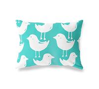 BonaMaison Turchese-Bianco Fodera per Cuscino Cotone e Copricuscini Federa per Divano Casa Soggiorno Camera da Letto Decorazione Interni ed Esterni, 45x60 Cm - Progettata e Prodotta in Turchia