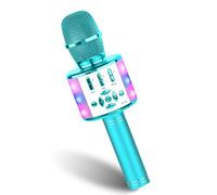 BONAOK Magic Sing Microfono Karaoke Wireless, Cambia Voce Adulti, 4 in 1, Microfono Karaoke Bluetooth per la Festa in Casa, Compatibile con iPhone/Android (Blu)