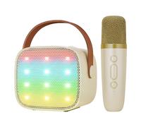 BONAOK Microfono Karaoke, Giocattolo per Karaoke, Bluetooth, per Bambini, Adulti, Lettore Karaoke Portatile, Microfono per la Ricarica, Giocattolo Elettronico per Bambini(Beige)