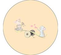 Bonateks, Tappetino per mouse rotondo con stampa digitale, base antiscivolo, per ufficio e casa, diametro: 22 cm