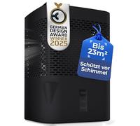 BonAura® AirOne, deumidificatore non elettrico e assorbitore di umidità, ventilazione a 360°, capacità 1 l, nero, funzionamento continuo, deumidificatore per camera da letto, cucina, bagno, cantina e