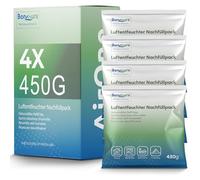 BonAura® AirOne Lite ricarica deumidificatore, set da 4 pezzi, 450 g, deumidificatore granulato, ricarica per bagno e cucina, protezione contro muffa e odori