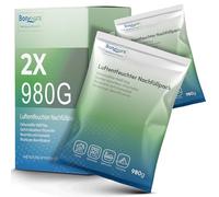 BonAura® Ricarica per deumidificatore 2x 980g - Set risparmio di ricariche per deumidificatore a granuli - Set da 2 ricariche di deumidificatore a granuli - Protezione contro muffa e odori