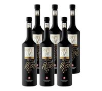 Bonaventura Maschio Grappa Nera Prime Uve | Distillato d'Uva dal Bouquet Ricco, Gradevole e Ricercato | Confezione da 6 Bottiglie da 700 ml