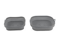 Bonbela 2 Fritta in Silicone Riutilizzata, Silicone Quadrato Pieghevole Fritous Puel, Torta, Pane, Carne da Cuocere (Grigio)