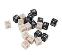 Bonbela 20pcs Numerato da Dadi Quadrati Multipli di 2 Numeri Perla Bianca Bianca da Dadi in Plastica per Giochi da Tavolo Educazione Matematica
