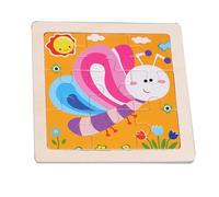 Bonbela 9 pezzi puzzle in legno, per l'istruzione precoce, per oltre 36 mesi (elefante)