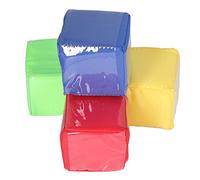 Bonbela Bambini Soft Dice Childrens Educational Dice Toy 4 blocchi impilabili in PVC fai da te con tasca trasparente per regali di apprendimento in famiglia
