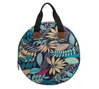Bonbela Borsa da ricamo 600D Oxford Tools con progetto di ricamo e kit di strumenti Cross Stitch (foglie blu)
