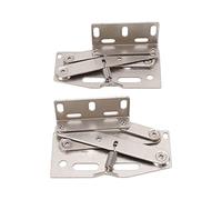 Bonbela Cerniere per Ante Dell'Armadio 2 Set Cerniera a Molla a Forbice con 45 Gradi Verso il Basso con Molla Spessa e Nichel Placcato per Accessori Hardware per Ante di Armadietti e