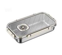 Bonbela Contenitore per Pane, Contenitore per Pane Ermetico in Acciaio Inossidabile 304 con Quadrante per la Registrazione del Tempo, per Verdure Alla Frutta Torta Panc (2000ML)