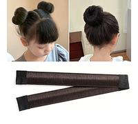 Bonbela Creatore per Capelli a Ciambella per Chignon, Capelli Realistici, Misura Regolabile Facile da Usare, con Pregevole Fattura, per Feste, Viaggi, Festival di Compleanno (Marrone scuro)