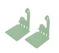 Bonbela Fermalibri in Metallo Fermalibri in Acciaio Resistente con 4 Cuscinetti Antiscivolo per Organizzare Libri DVD CD Decorativi per Scaffale per Ufficio e Casa (Dinosauro verde chiaro)