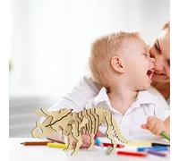 Bonbela Giocattoli fai da te per modellini - Puzzle 3D Dinosauro Vita Verde educativo fai da te in legno Jigsaw giocattolo per ragazze 10 pezzi