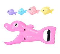 Bonbela Giocattolo da bagno per bambini, giocattolo da bagno, simpatico set di giochi ad acqua a forma di pesce con colori brillanti, impugnatura ergonomica per lo sviluppo sensoriale (clip a delfino)