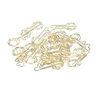 Bonbela Graffette da 40 Pezzi, Accessori da Scrivania Portatili Riutilizzabili a Forma di Chiave Unica con Robusto Materiale in Ferro per la Biblioteca Scolastica di Casa, Aula e Ufficio