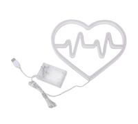 Bonbela Insegna Al Neon a LED a Forma di Cuore, Luce Al Neon Dal Design Romantico con Battito Cardiaco con Alimentazione a Batteria USB, per la Decorazione della Festa della Proposta di (Rosso e