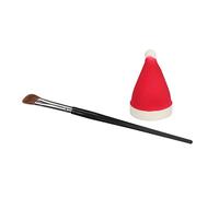 Bonbela Kit Spugna per Pennello Angolare Ombre Set di Pennelli con il Cappello di Natale Rosso Spugna per il Trucco a Forma di Cappello per il Trucco a Nebbia Morbida 3D