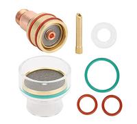 Bonbela Kit Tazza di Vetro per Torcia TIG per WP17 WP18 WP26, Pinza per | Accessorio per Saldatura con visibilità Chiara, Risparmio del 30% di Argon, Adatto per Tungsteno da 1,6 Mm, 2,4 Mm, 3,2 Mm,