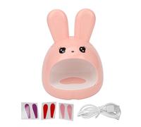 Bonbela Lampada per Unghie Mini Gel per Asciuga Unghie Lampada per per Polimerizzazione per a LED 8 Pezzi Chip di Luce a Forma di Coniglietto UV Ad Asciugatura Rapida per Salone di Bellezza (Rosa)
