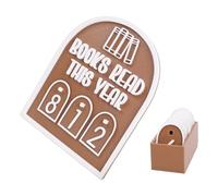 Bonbela Localizzatore di Libri Letti Quest'anno, Cartello da Banco per la Lettura di Libri Personalizzato con Testo Minimalista, per L'arredamento della Libreria Dell'aula Dell'ufficio