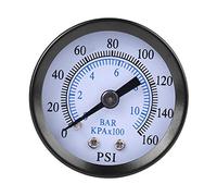 Bonbela Mini Manometro 40 Mm Quadrante Doppia Scala Misurazione Bar/Psi Marcature Chiare Cassa in Metallo Filettatura 1/8" NPT con Intervallo 0-160 Psi 0-10 Bar per Misuratore di