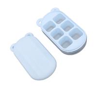 Bonbela Mini Vassoio per Cubetti di Ghiaccio con Coperchio, Stampo in (Blu) | Silicone Alimentare, Impilabile per e , Facile Rilascio con Coperchio a Pressione, Previene gli Odori del