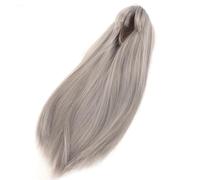 Bonbela Parrucca lunga dritta con frangia, parrucche realistiche per bambole 1/4 con frangia dritta, capelli sintetici per una circonferenza della testa di 18,5-21 cm (grigio)
