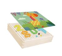 Bonbela Puzzle in legno a fungo, giocattolo da tavola in legno, educazione precoce, funghi colorati, per promuovere l'immaginazione (foresta)