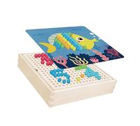 Bonbela Puzzle in legno con funghi - Giocattolo da tavola in legno per promuovere l'immaginazione (oceano)