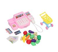 Bonbela Registratore di Cassa per Bambini Set da Gioco Musica Effetti di Luce Fai Finta di Giocare a Fare la Spesa con Scanner Sonoro e Cassetto Contanti per Bambini dai 3 Anni in su