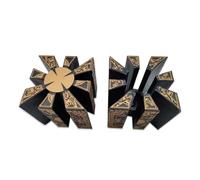 Bonbela Scatola Puzzle Staccabile con Rilievo Gotico, Cervello in Oro da | Materiale ABS, Meccanismo Puzzle Multisegmento, per Escape Room e Decorazioni per la Scrivania, Adatto a Tasche o Scaffali