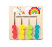 Bonbela Set di 4 puzzle in legno a scacchi, colore legno, per abbinare, per allenamento logico (quattro tonalità di colore)