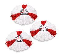 BONBELONG 3 Pezzi Testine di Ricambio per Mop, Mop rotante a 360 Gradi Ricambi Mop, Clean Twist Disc Teste di Ricambio, Mop Ricambio, Testina Pulente Compatibile con Vileda EasyWring Testa Triangolare