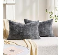BonBotimen Federe Cuscini 30x50 Grigio Scuro Copricuscino Divano in Ciniglia Velluto, Federe Cuscini Moderni Cuscino Elegante Morbido Decorativo Per Divano, Camera Da Letto, Soggiorno, Set da 2