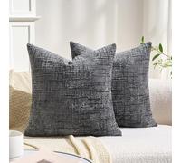 BonBotimen Federe Cuscini 45x45, Federe Cuscini Divano Grigio Scuro in Ciniglia Velluto, Copricuscino Moderni Cuscino Elegante Morbido Decorativo Per Divano, Camera Da Letto, Soggiorno, Set da 2