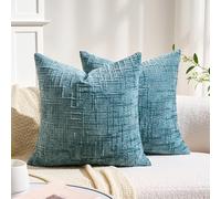 BonBotimen Federe Cuscini 50x50 cm Lago Blu, Fodera per Cuscino in Ciniglia, Cuscini Decorativo per Divano, Federe Cuscino Letto, Decorazione Morbida Per Divano, Camera Da Letto, Soggiorno, 2 Pezzi