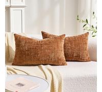 BonBotimen Federe Cuscini Moderno 30x50 Arancia Copricuscino Divano in Ciniglia Velluto, Copricuscino Elegante Morbido Decorativo Per Divano, Camera Da Letto, Soggiorno, Set da 2