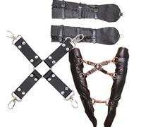 bondage KIT costrittivo braccia moschettoni e croce bondage guanti dildo