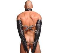 bondage KIT costrittivo braccia moschettoni e croce bondage guanti dildo