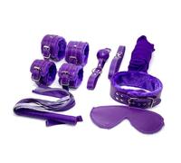 bondage KIT POLSINI COLLARE CAVIGLIERE benda MORSO COLLARE POLSINI violet