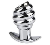 Bondage Masters Butt Plug - Tappo a tunnel in metallo, colore: argento