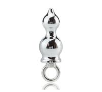 Bondage Masters Butt Plug tunnel in metallo con anello terminale rimovibile